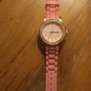 Pink bling wrist watch
